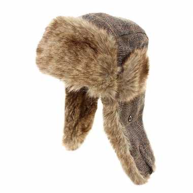 Russische muts bruin nepbont flappen volwassenen
