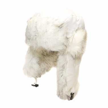Russische witte bontmuts oorflappen dames