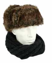 Muts met bont bruin